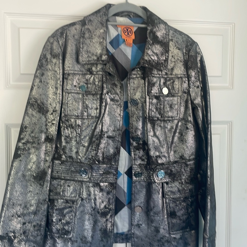 Tory Burch Distressed Leather Jacket